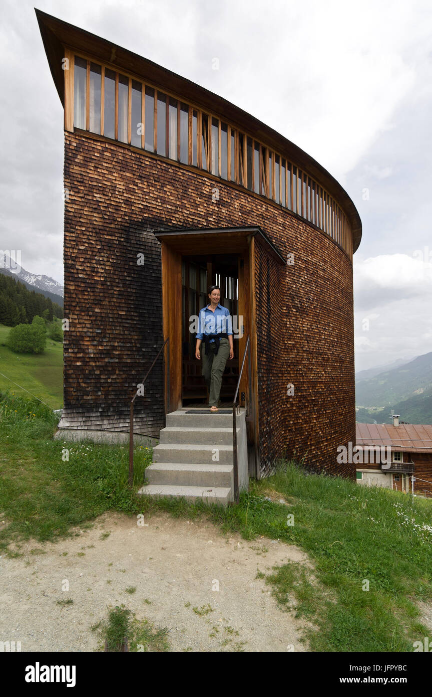 Cappella a Sogn Benedetg dall'architetto svizzero Peter Zumthor Foto stock  - Alamy