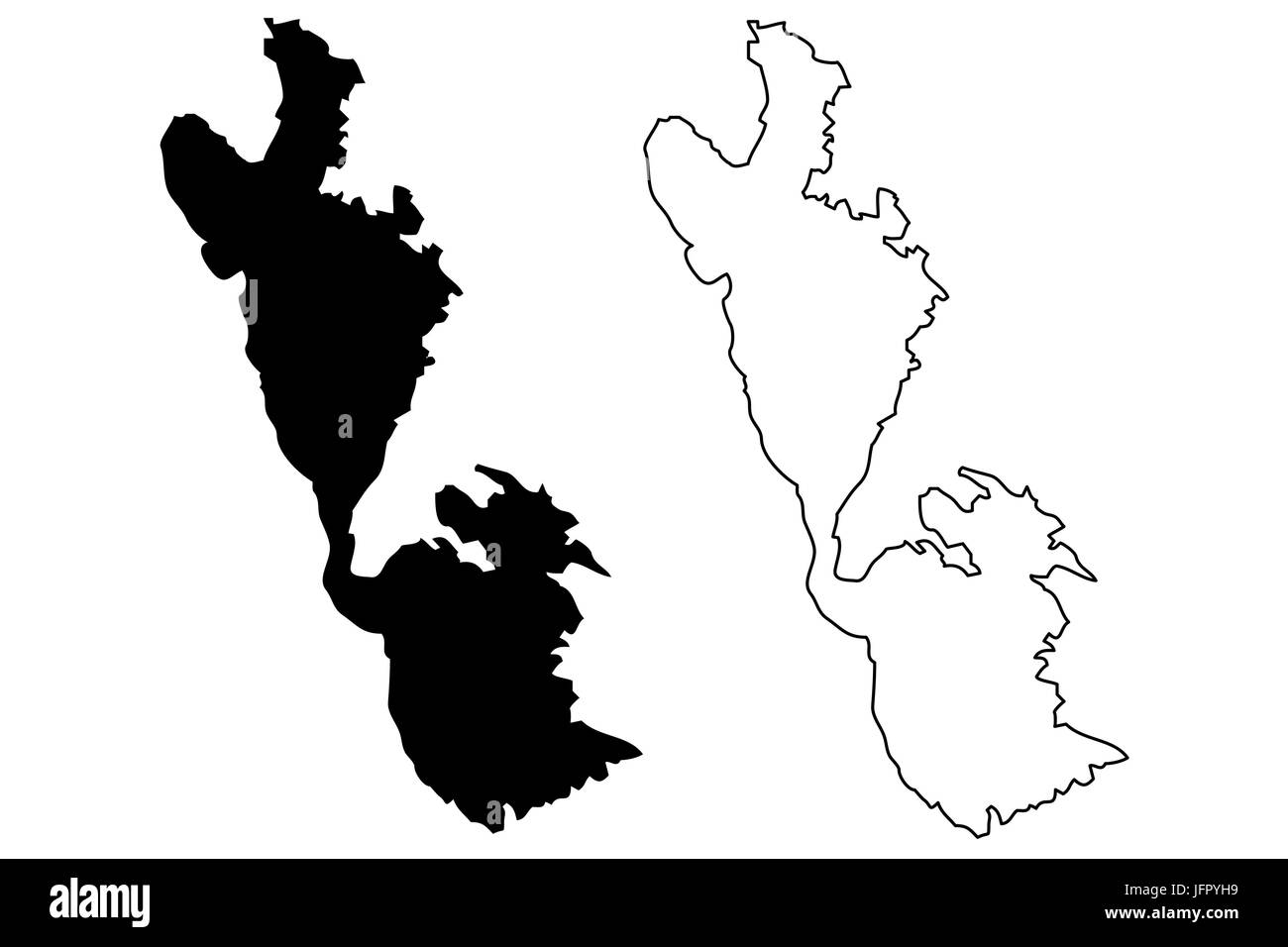 Itaca isola mappa illustrazione vettoriale, scribble schizzo Itaca isola Illustrazione Vettoriale