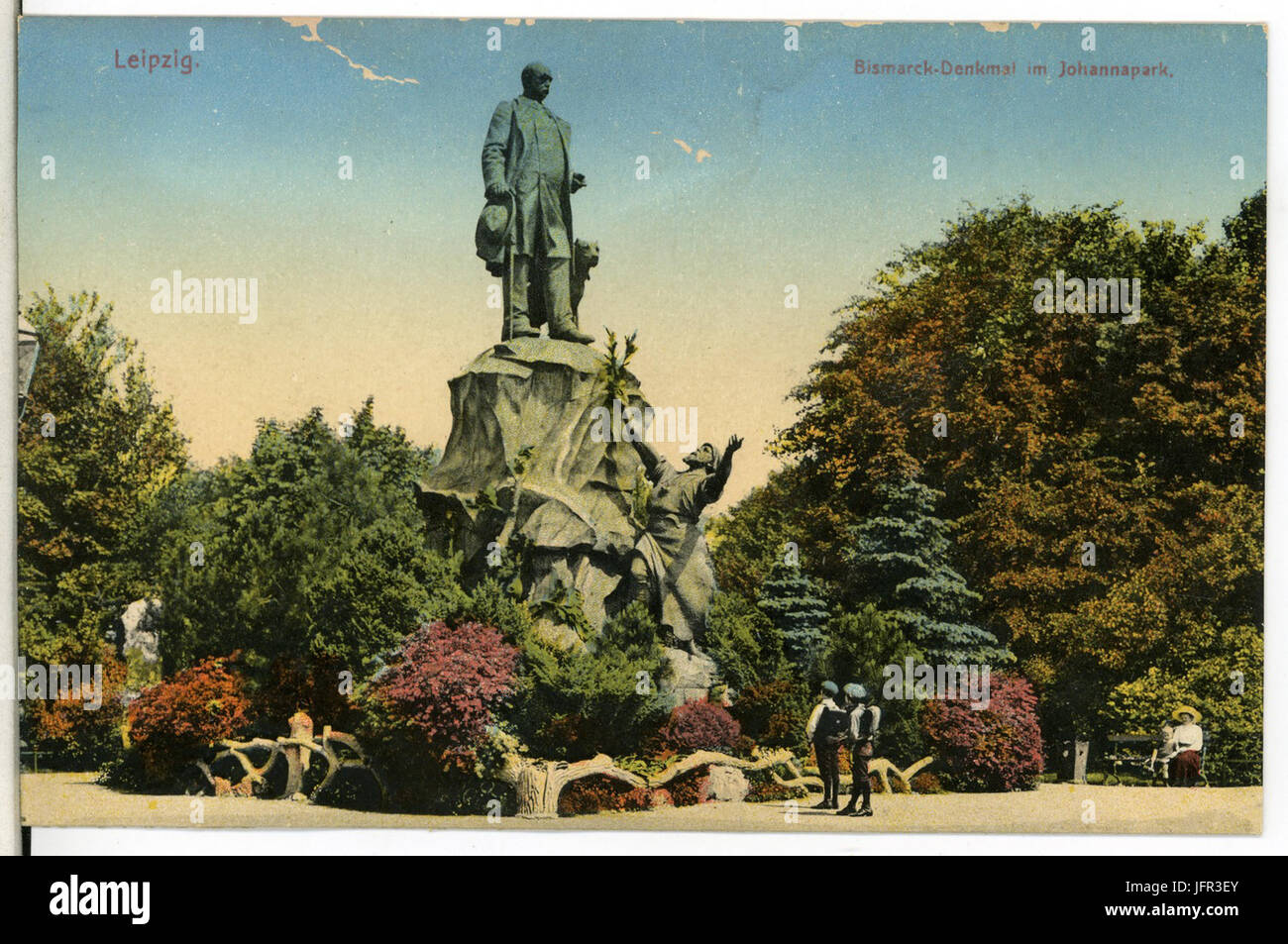13423-Leipzig-1911-Bismarckdenkmal im Johannapark-Brück & Sohn Kunstverlag Foto Stock