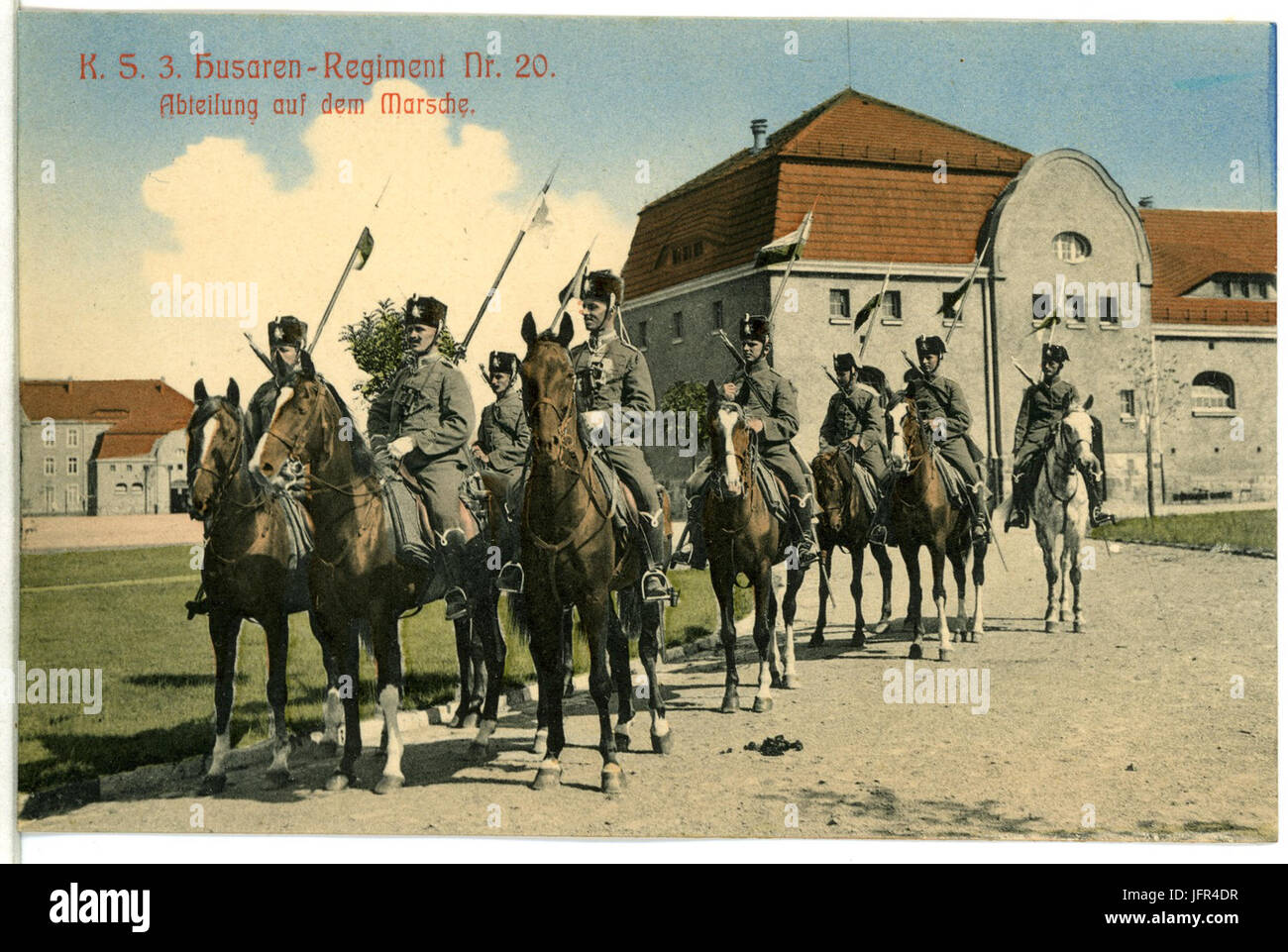 14033-Bautzen-1912-3. Husaren-Regiment Nr. 20 - Abteilung auf dem Marsch-Brück & Sohn Kunstverlag Foto Stock