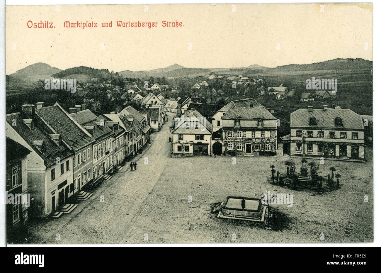 10065-Oschitz-1908-Marktplatz und Wartenberger Straße-Brück & Sohn Kunstverlag Foto Stock