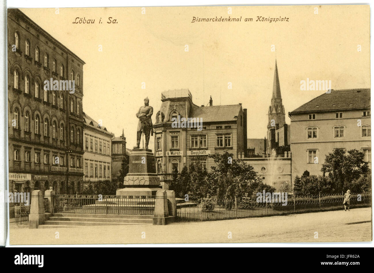 15093-Löbau-1912-Bismarck-Denkmal am Königsplatz-Brück & Sohn Kunstverlag Foto Stock