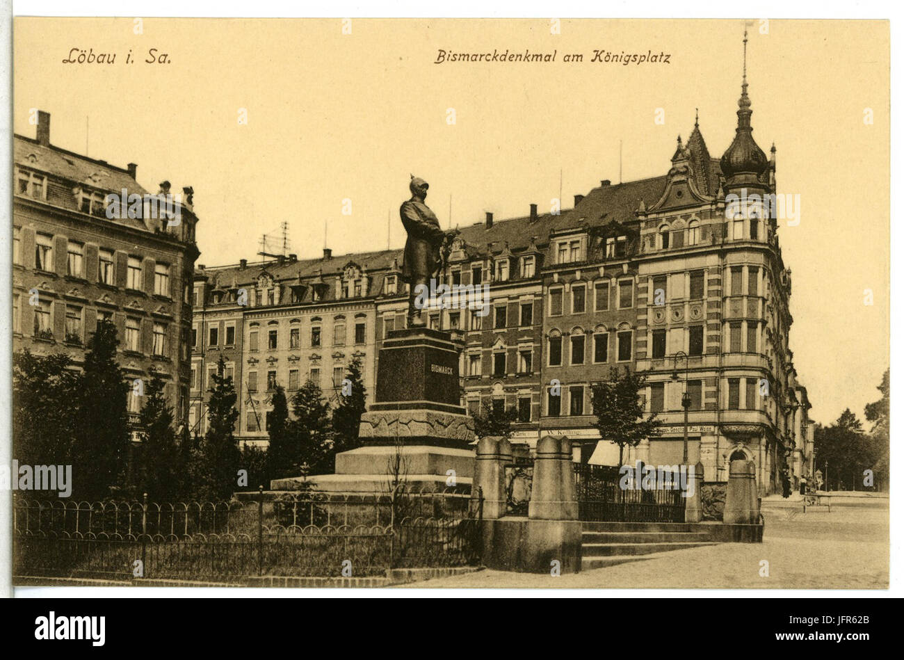 15094-Löbau-1912-Bismarck-Denkmal am Königsplatz-Brück & Sohn Kunstverlag Foto Stock