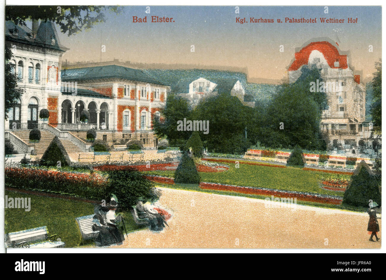 15284-Bad Elster-1912-Königliches Kurhaus und Palasthotel Wettiner Hof-Brück & Sohn Kunstverlag Foto Stock