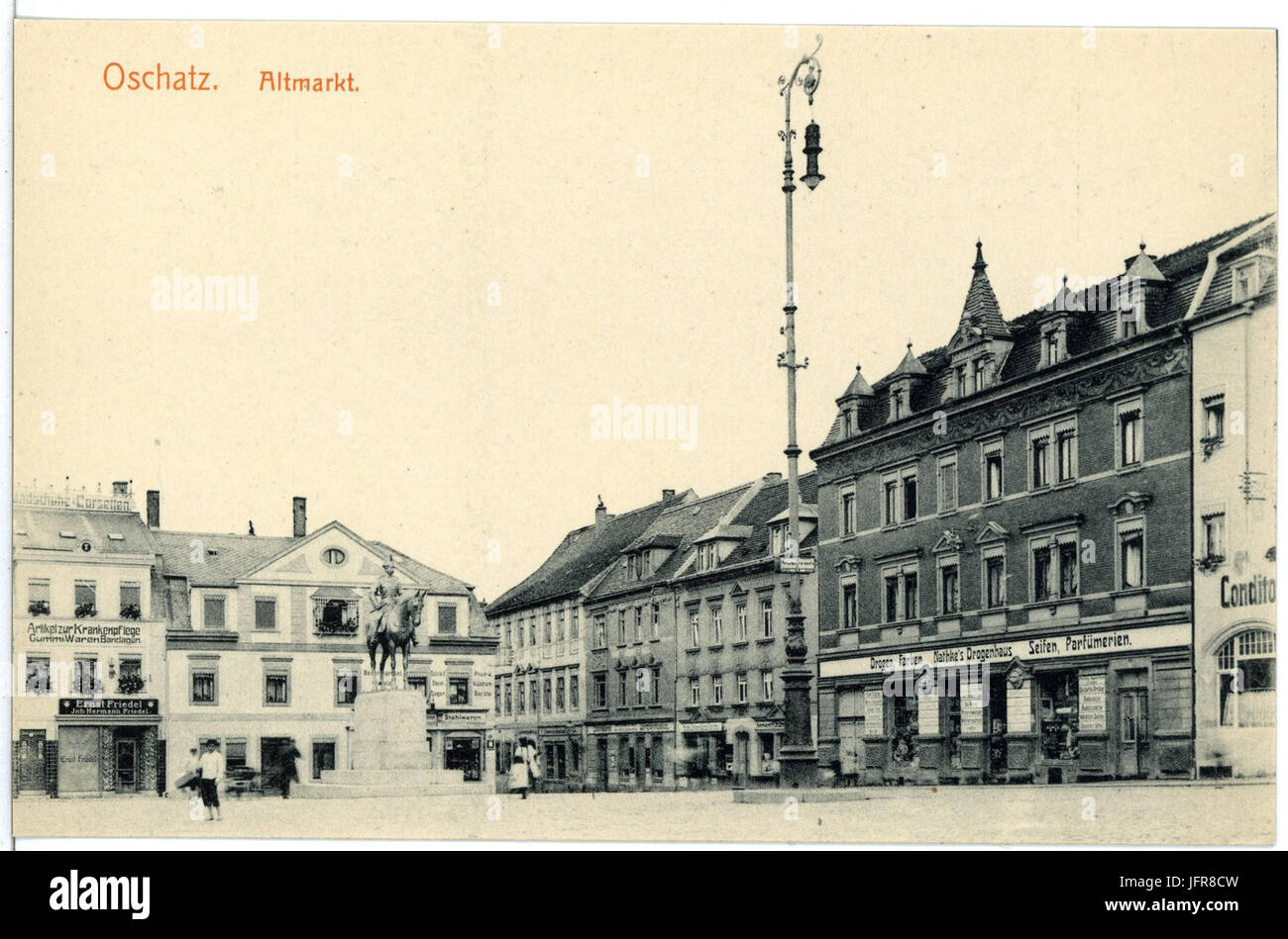 16697-Oschatz-1913-Altmarkt-Brück & Sohn Kunstverlag Foto Stock