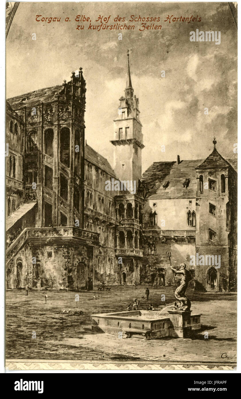 18197-Torgau-1914-Hof im Schloß Hartenfels-Brück & Sohn Kunstverlag Foto Stock