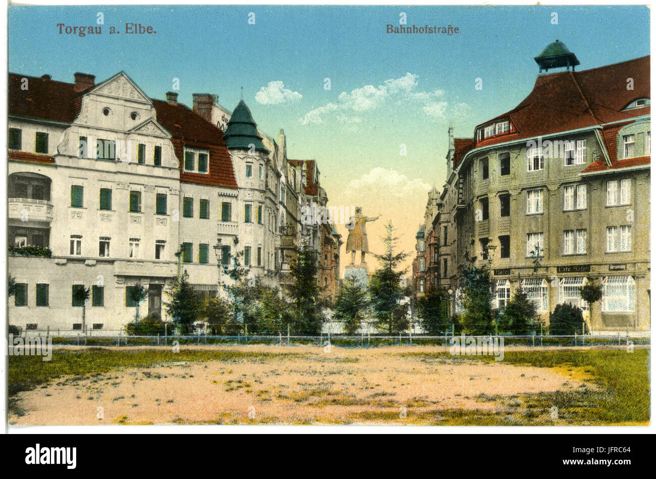 19058-Torgau-1915-Bahnhofstrasse-Brück & Sohn Kunstverlag Foto Stock