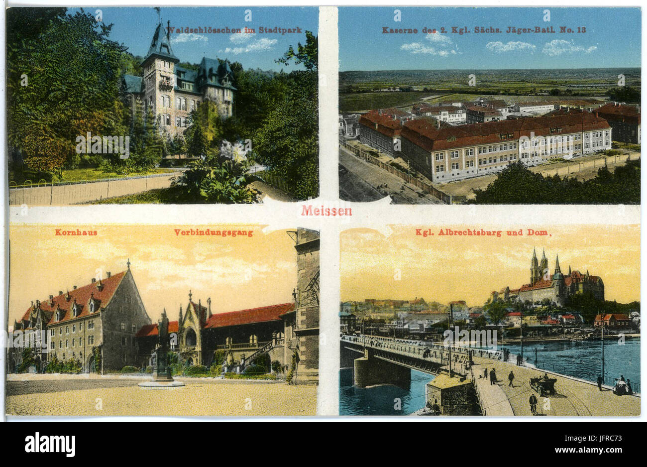 19078-Meißen-1915-verschiedene Stadtansichten-Brück & Sohn Kunstverlag Foto Stock