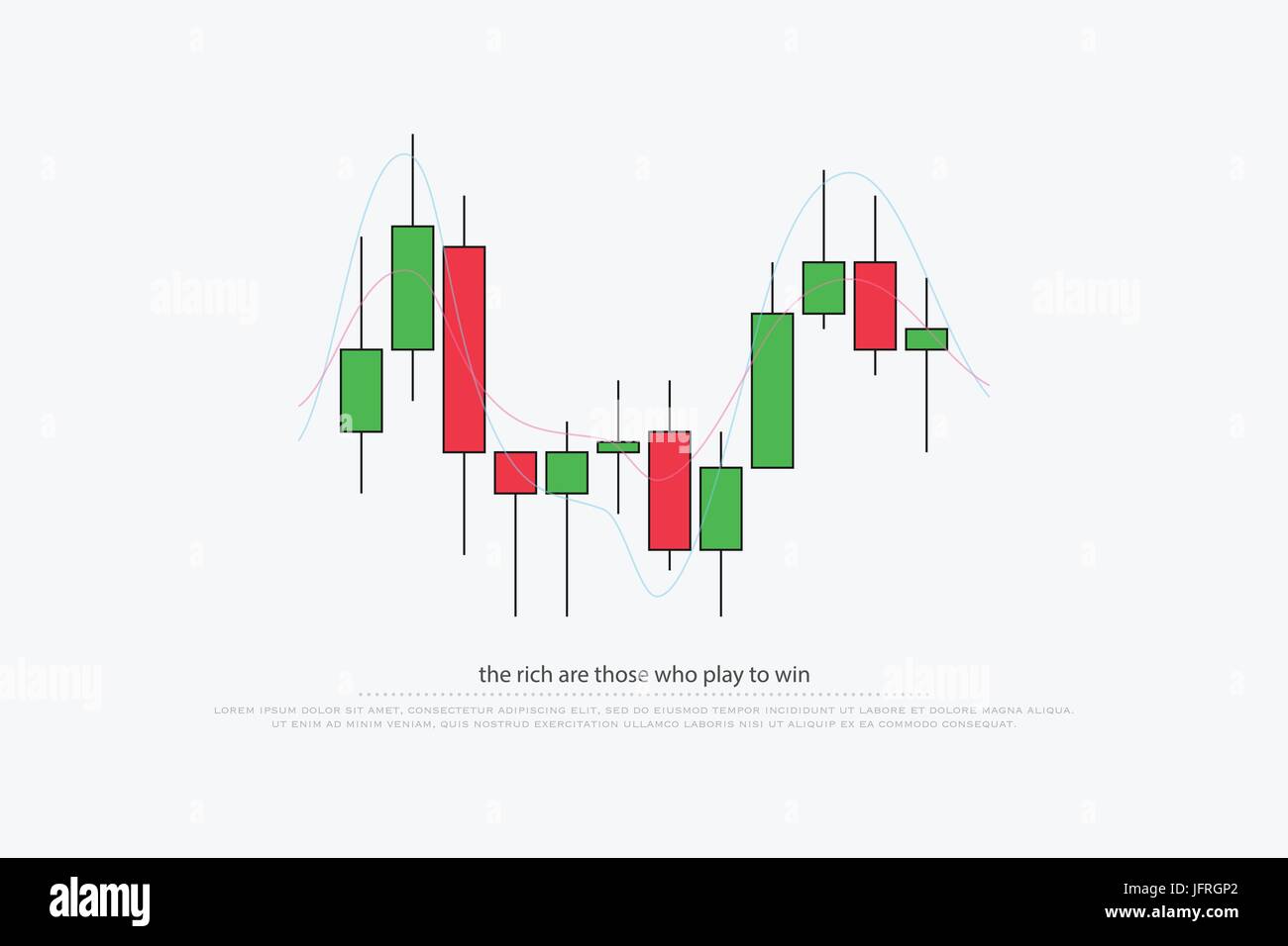 Sfondo astratto con candele giapponesi pattern. vettore di negoziazione di valute schema. exchange market grafico. forex successo logo concept Illustrazione Vettoriale