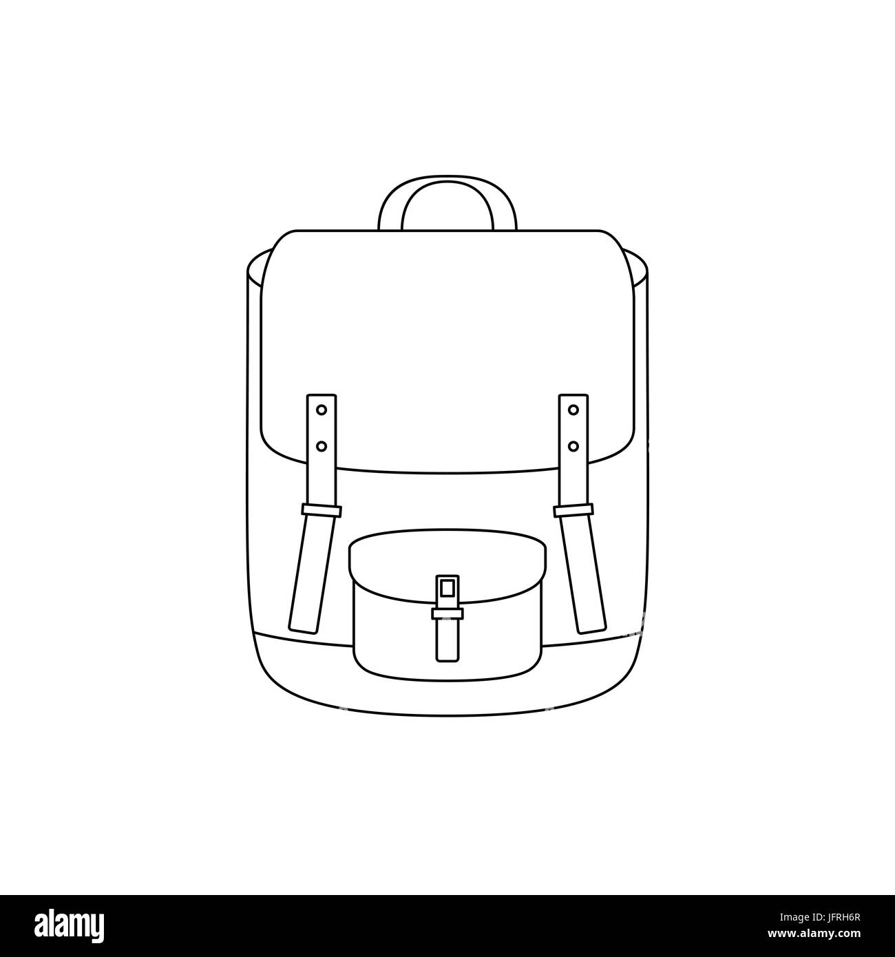 Borsa Scuola di disegno della linea Illustrazione Vettoriale