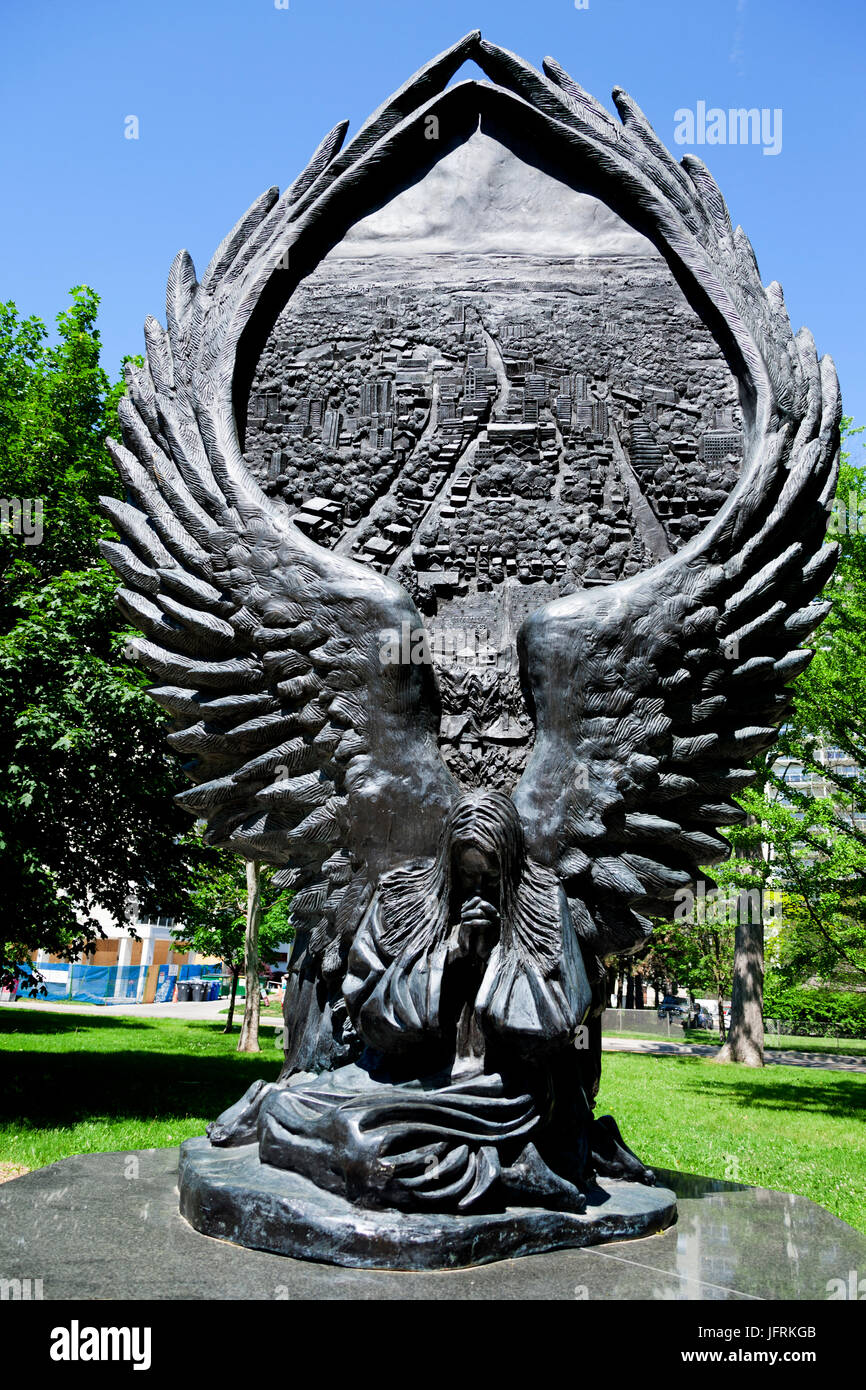 I Vigili del fuoco un monumento di Kitchener, Ontario Canada Foto Stock