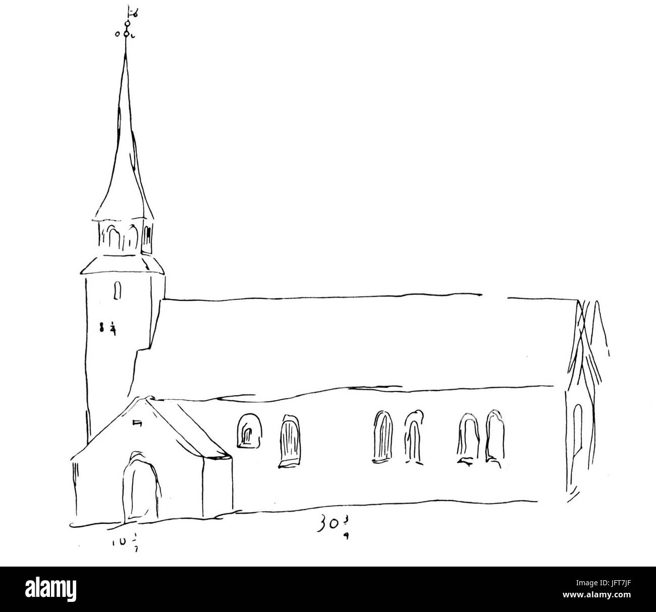 Årdala kyrka Peringskiöld 1685 Foto Stock