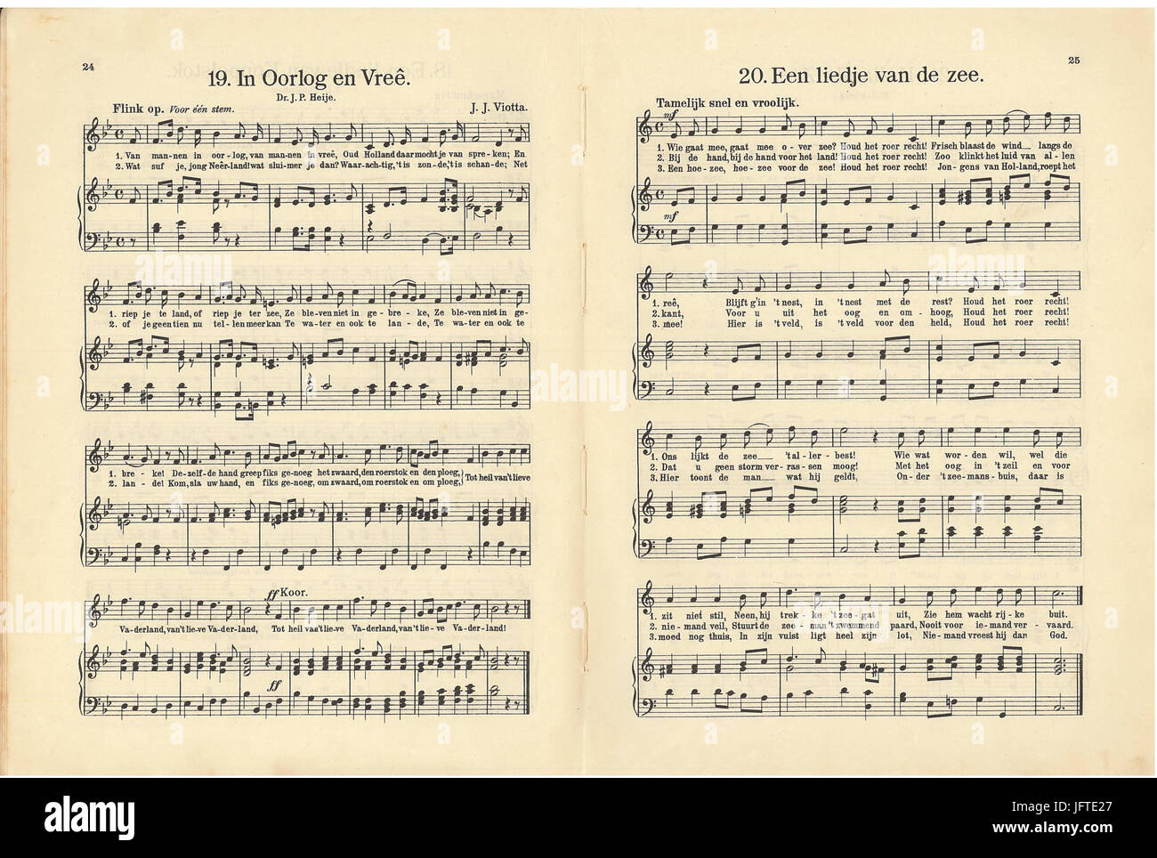 19 In Oorlog en VreơAA, pagina 24 & 20 Een liedje van de zee, pagina 25 Foto Stock