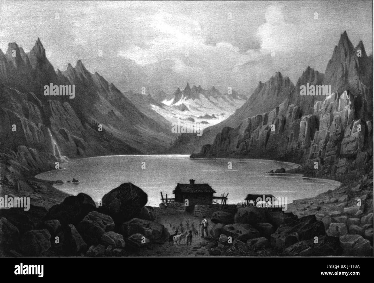 042 album dauphiné, lac lauvitel, Isère, da VC ritagliato Foto Stock