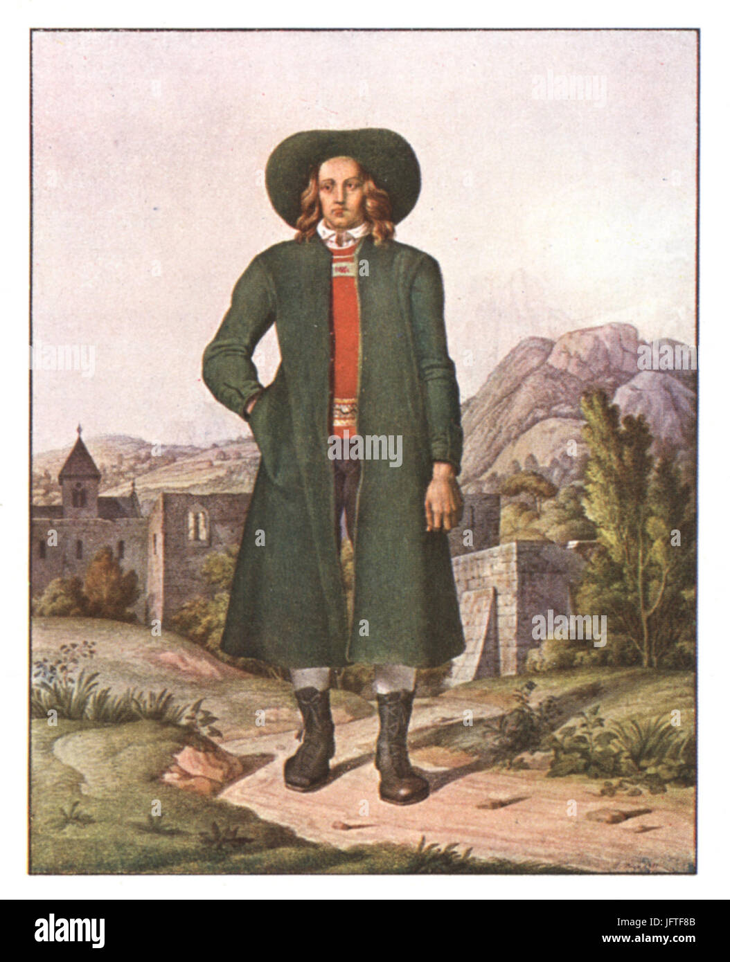 049 Bauer aus der Veitsch - Aquarell von Karl Ruß - 1811 Foto Stock