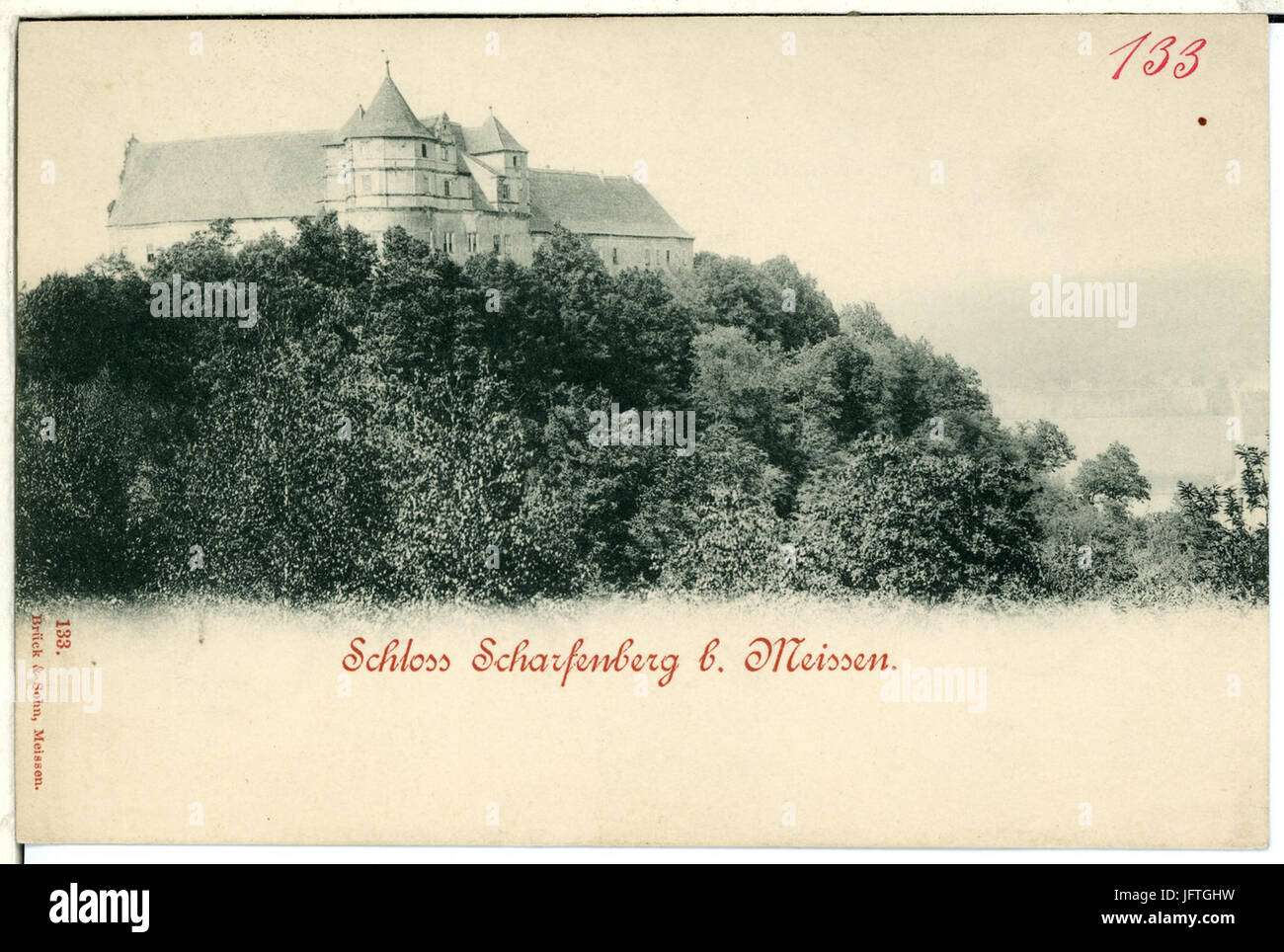 00133-Scharfenberg-1898-Schloß-Brück & Sohn Kunstverlag Foto Stock