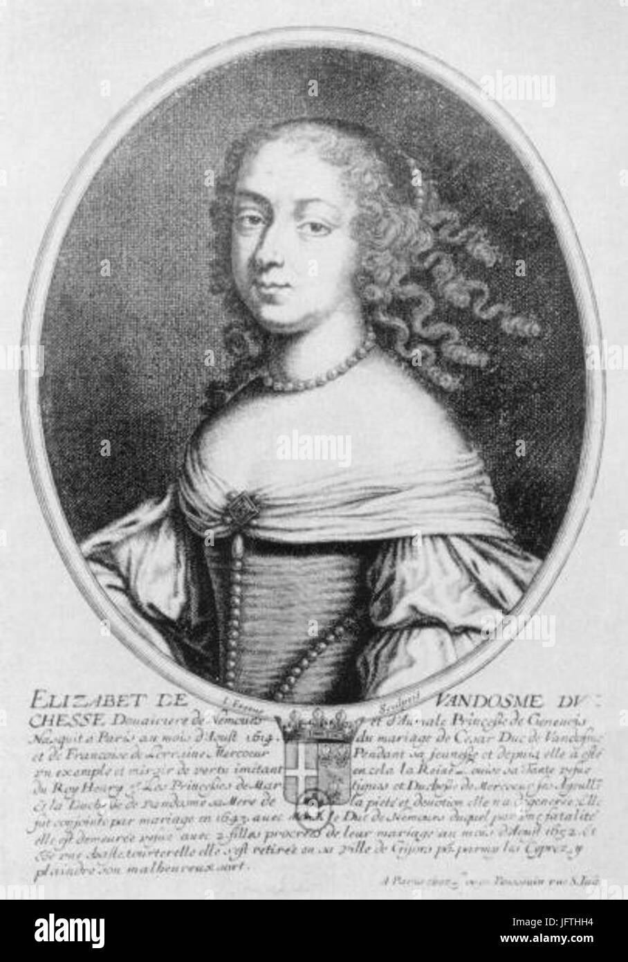 Élisabeth de Bourbon 281614-166429 Dowager Duchessa di Nemours Foto Stock