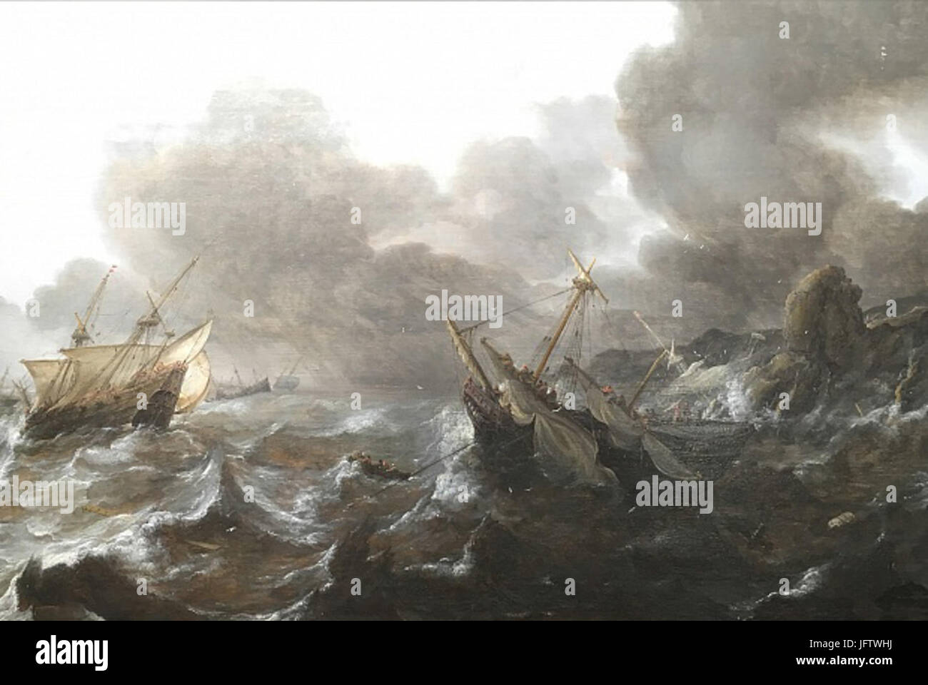 Le navi in difficoltà su un mare tempestoso di Jan Porcellis Foto stock -  Alamy