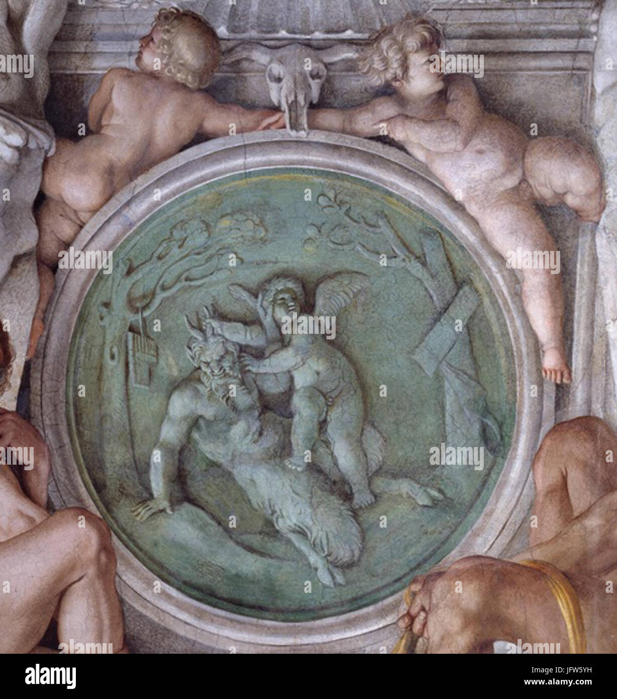 Anibale Carracci Farnese soffitto Amor omnia vincit Foto Stock