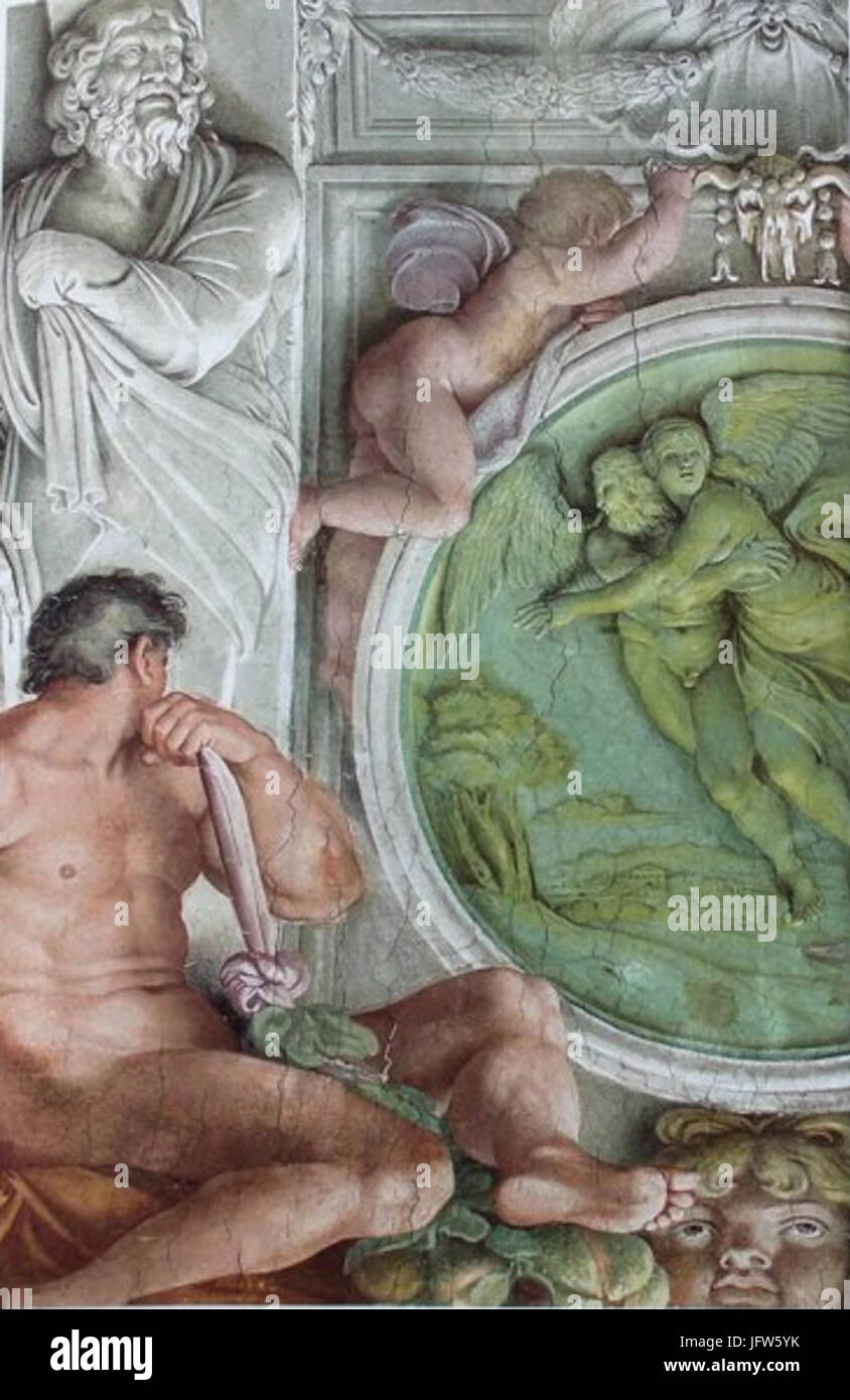 Anibale Carracci Farnese Boreas a soffitto e Orithyia Foto Stock