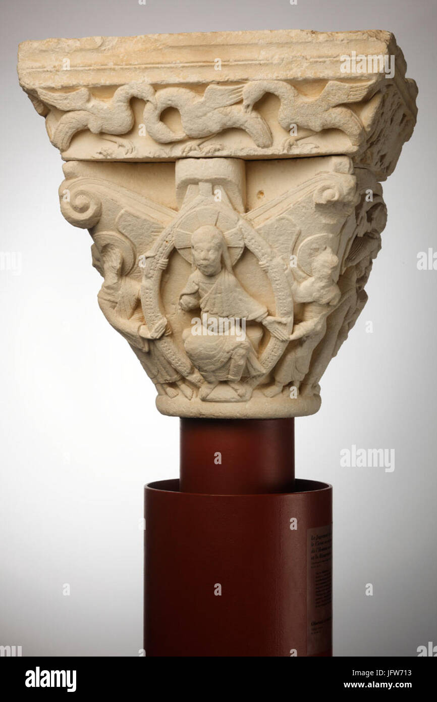 Anonyme toulousain - sollievo , Le Jugement dernier , La Résurection des morts - Le Triomphe de la Croix, signe du fils de l'homme - Le Cristo en majesté - Musée des Augustins - ME 119 (4) Foto Stock