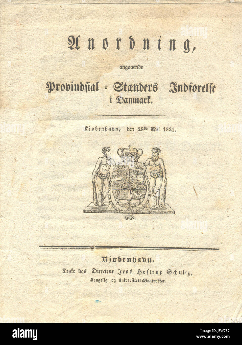 Anordning provindsial om-staenders indførelse Foto Stock