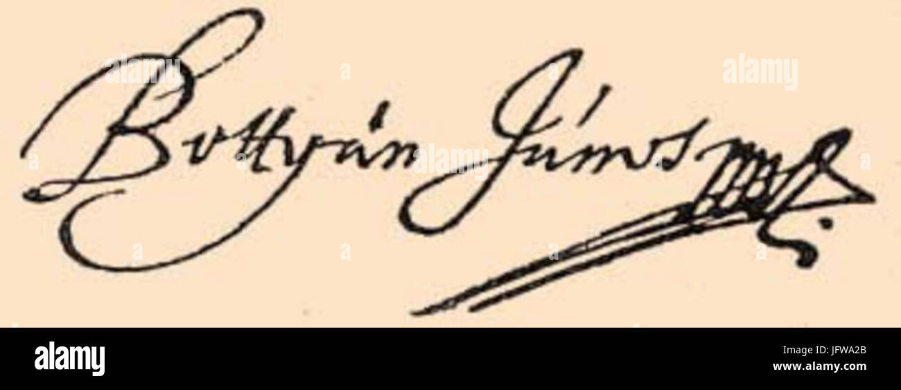 Bottyơ3A1n Jơ3A1nn. Firma Foto Stock