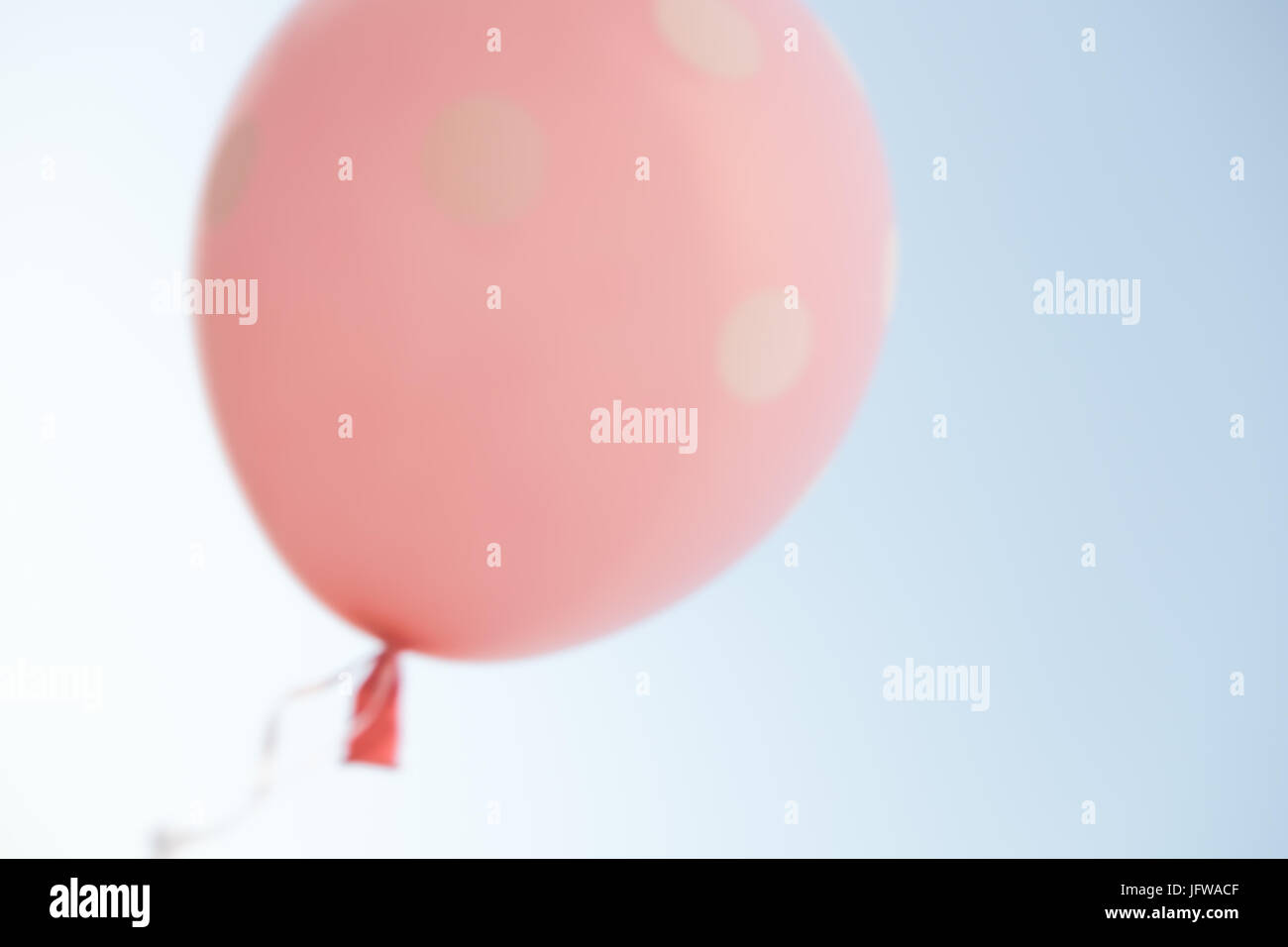 La sfocatura rosa puntini bianchi palloncino mock up isolato. Mongolfiere mockup art design. Pattern, logo, sfondo naturale Foto Stock