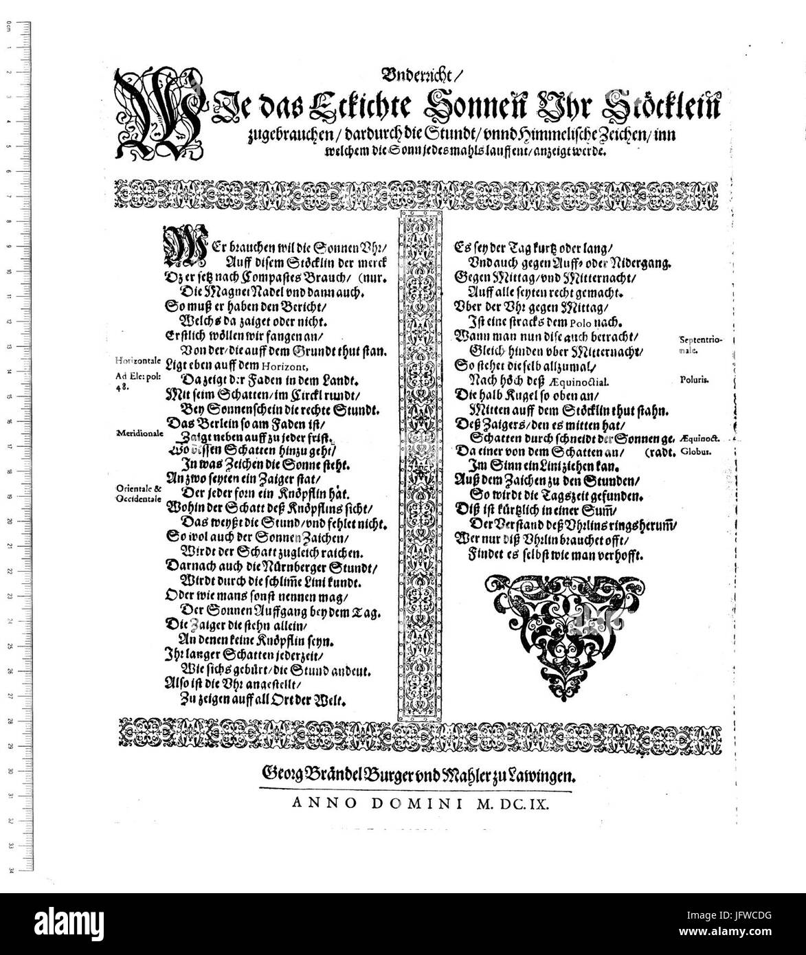Brentel Eckichtes Sonnen Uhr Stöcklein 001 Foto Stock