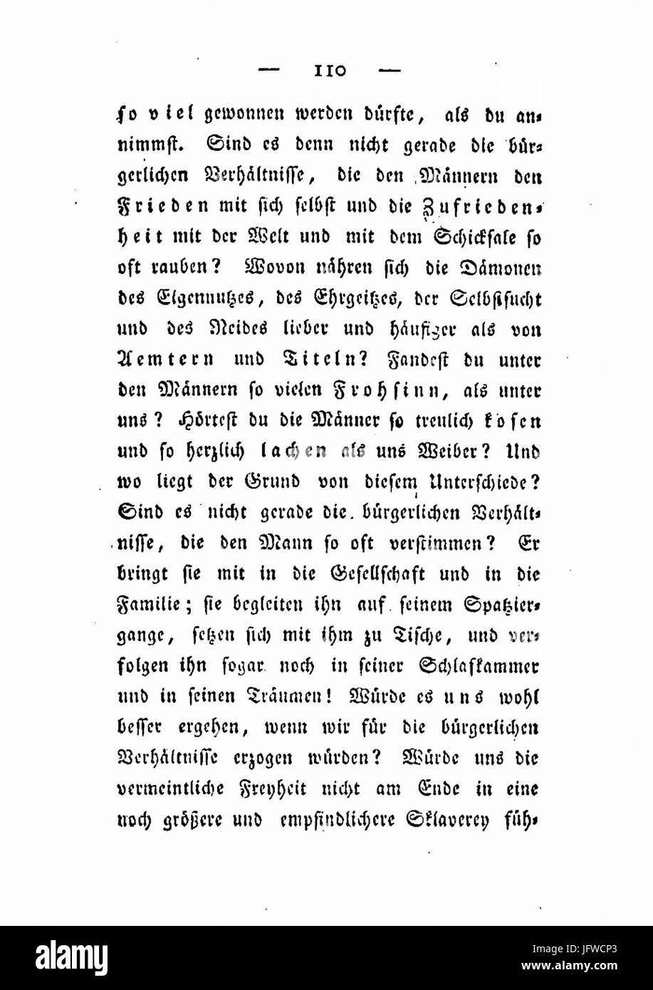 "Briefe über die bürgerliche Selbstständigkeit der Weiber" ("lettere sull'indipendenza civile delle donne") è un testo storico che discute dei diritti delle donne e dell'uguaglianza di genere, incentrato sull'indipendenza civile delle donne nel XIX secolo. Foto Stock