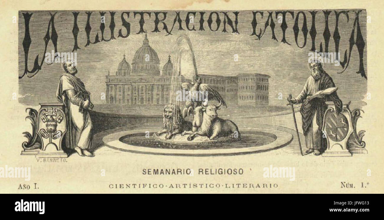 Cabecera de la revista la Ilustración Católica Foto Stock