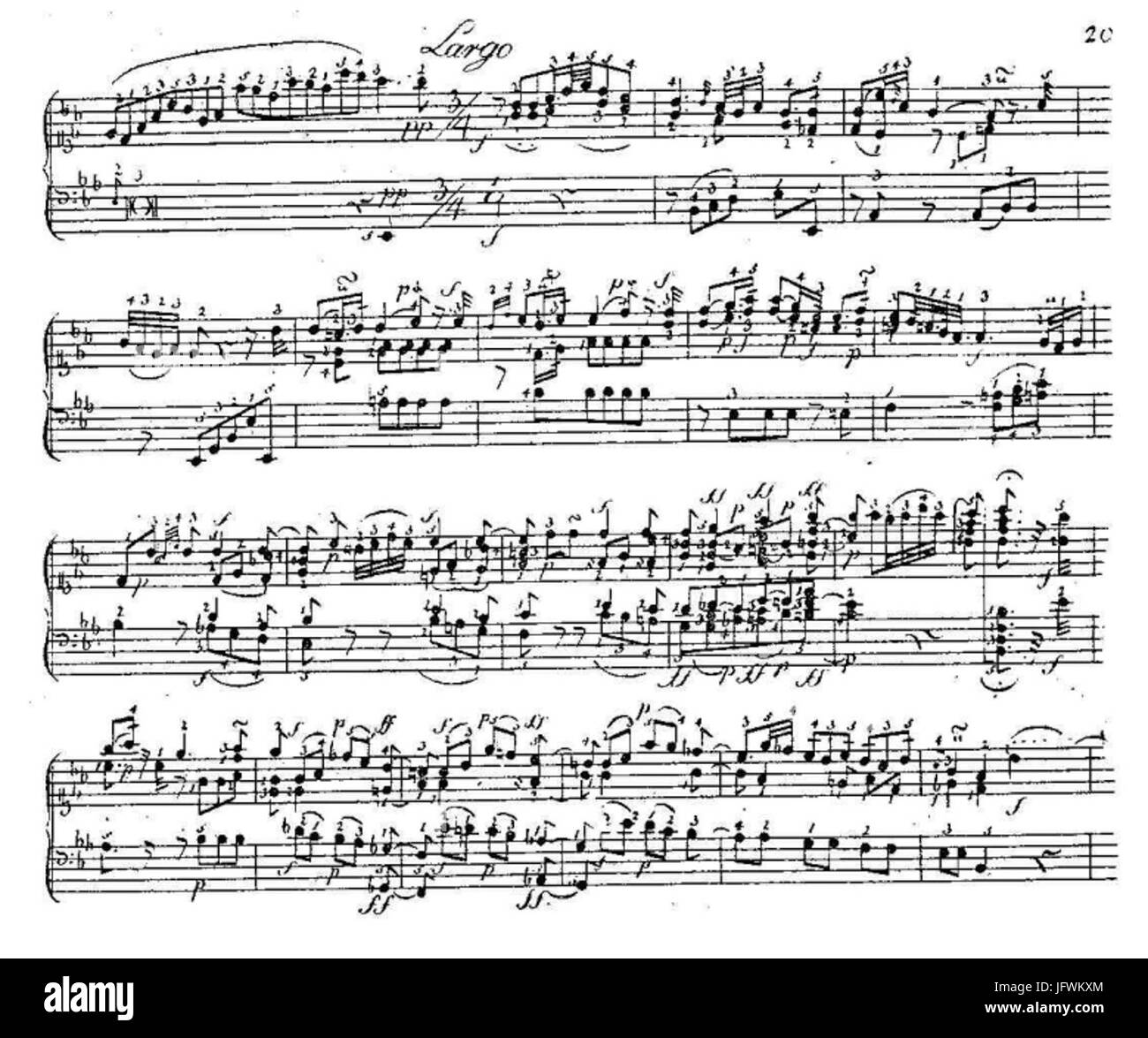 Carl Philipp Emanuel Bach - Probestücke - Sonata VI - Largo Foto Stock