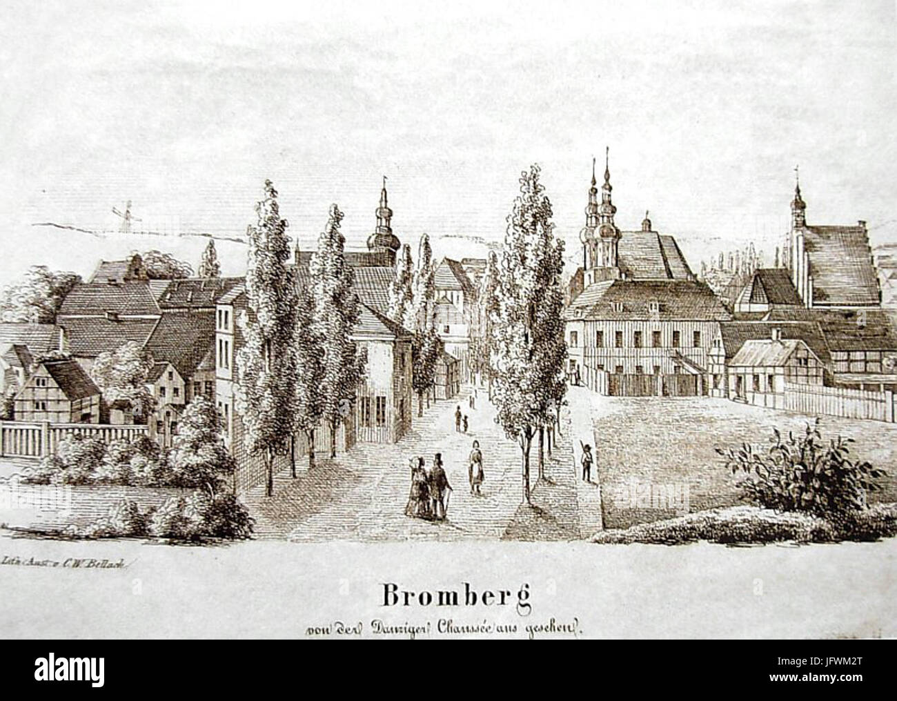 Carl Wilhelm Bellach - Ul Gdańska w 1830-40 r Foto Stock