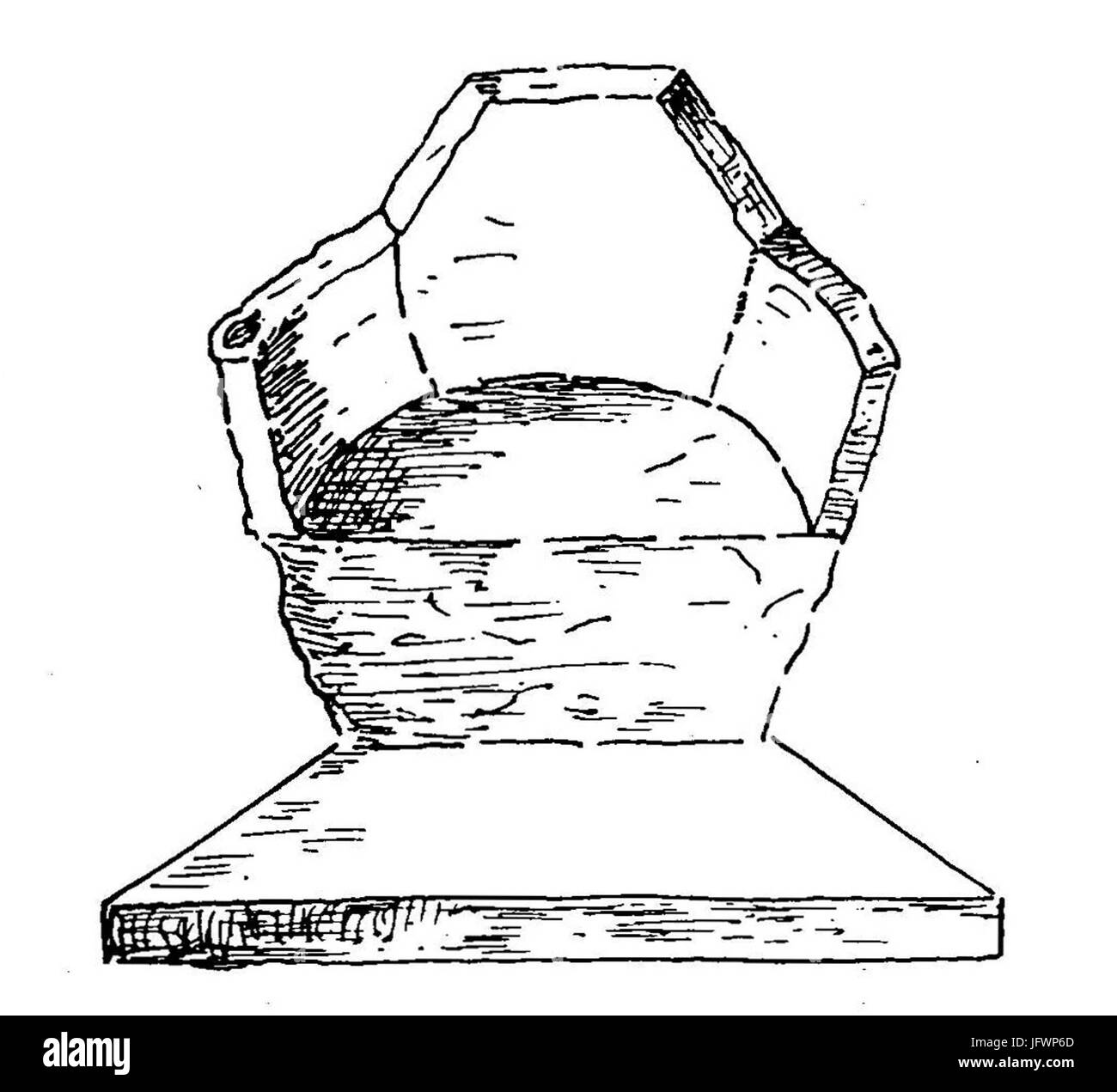 Cathedra-Mittelalterlicher-Thron-Kölner-Erzbischöfe-Zeichnung-Merlo Foto Stock