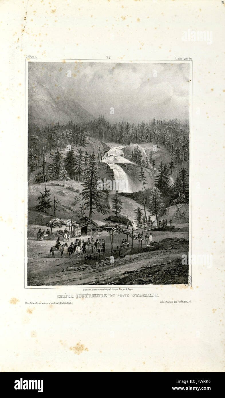 Chûte supérieure du pont d' Espagne (Hautes Pyrénées) - Fonds Ancely - B315556101 UN JACOTTET 2 035 Foto Stock