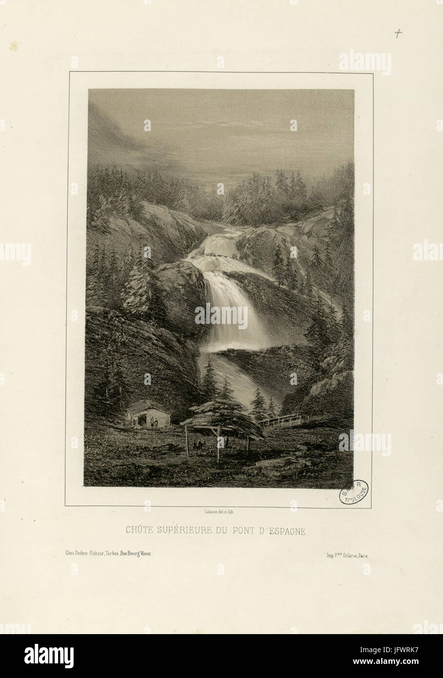 Chûte supérieure du pont d'Espagne - Fonds Ancely - B315556101 UN ABADIE 2 078 Foto Stock