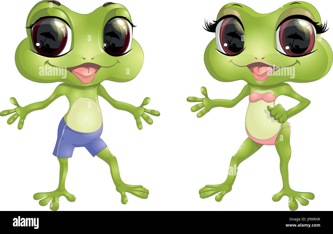 Bella rana umanoide Illustrazione Vettoriale