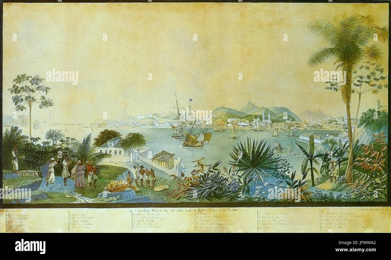 Charles-Philippe Garçon de Rivière - Vista do Rio de Janeiro tirada da Ilha das Cobras 1891 Foto Stock