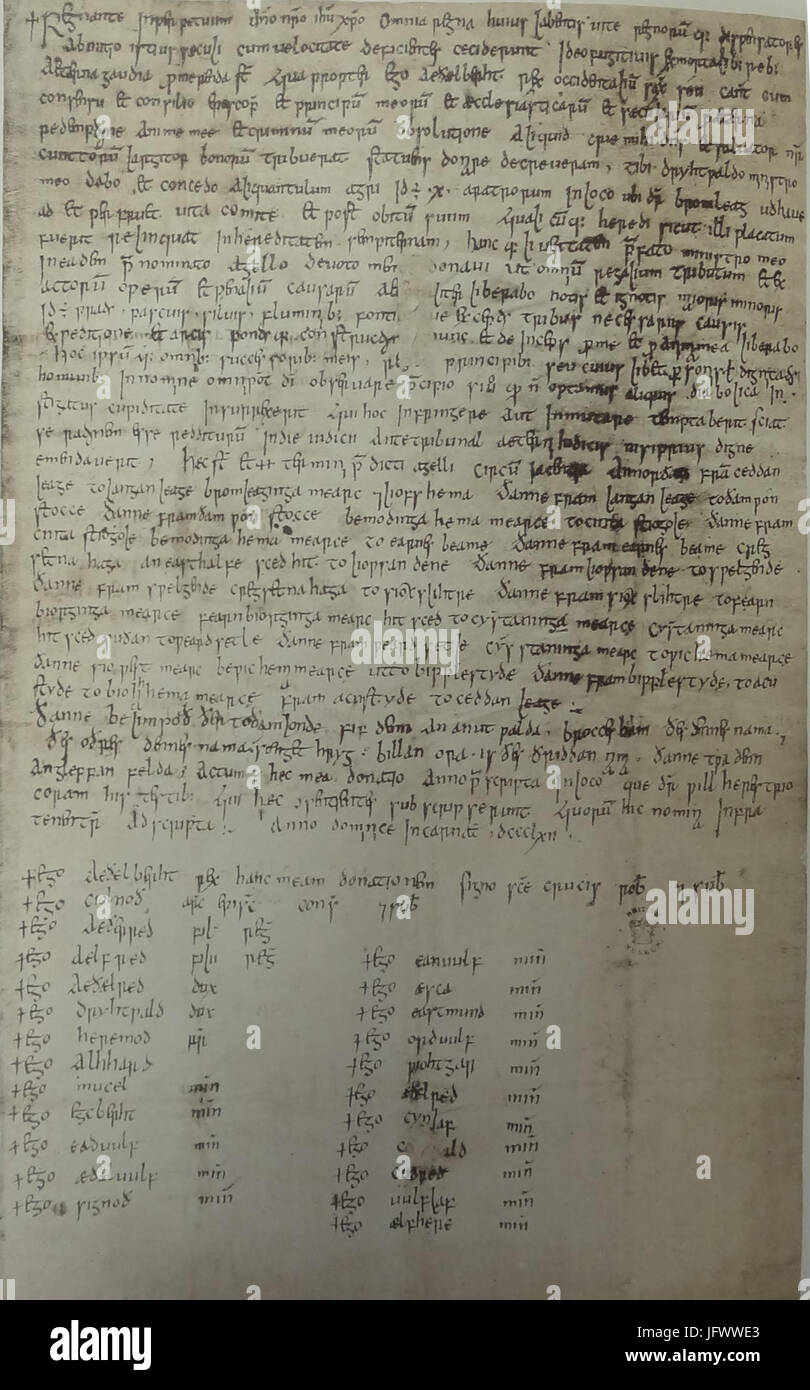 Carta S 331 datato 862 di di Re AEthelberht del Wessex Foto Stock