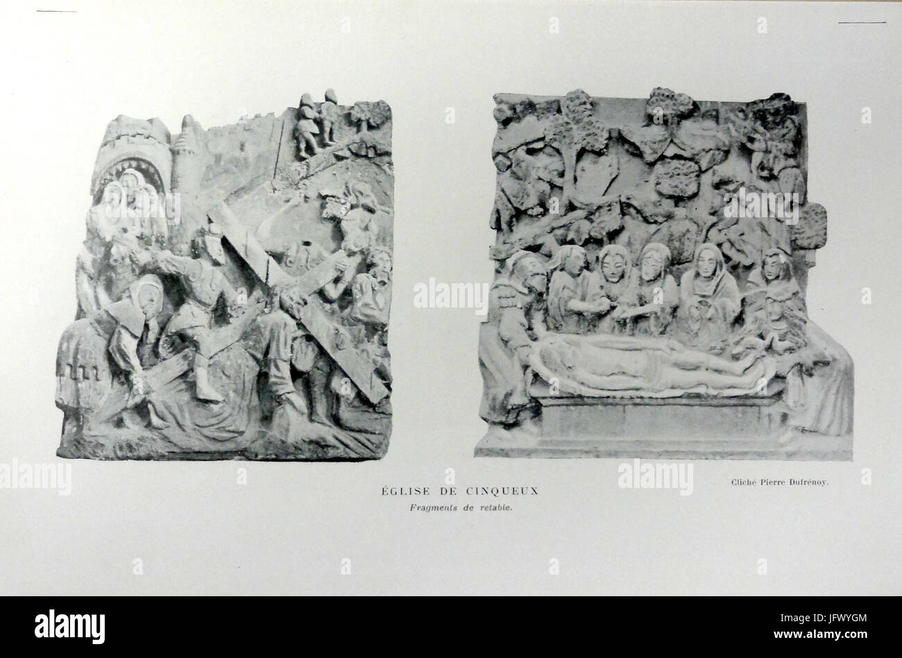 Cinqueux (60), sentenza Église Saint-Martin, frammenti de retablo disparus en 1910 2 Foto Stock