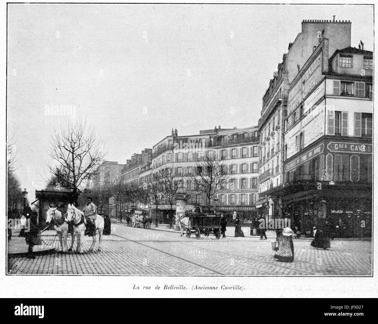Clément Maurice Paris en plein air, BUC, 1897,165 La rue de Belleville (Ancienne Courtil) Foto Stock