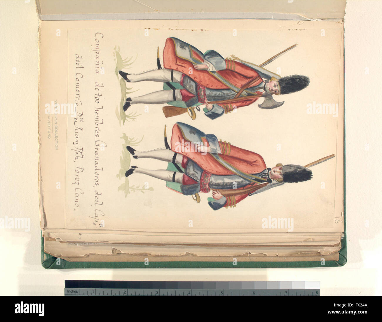 CompaơB1ia de 700 hombres granaderos de El Capitan de el comercio don Juan Giuseppe Perez Cano (NYPL b14896507-76687) Foto Stock