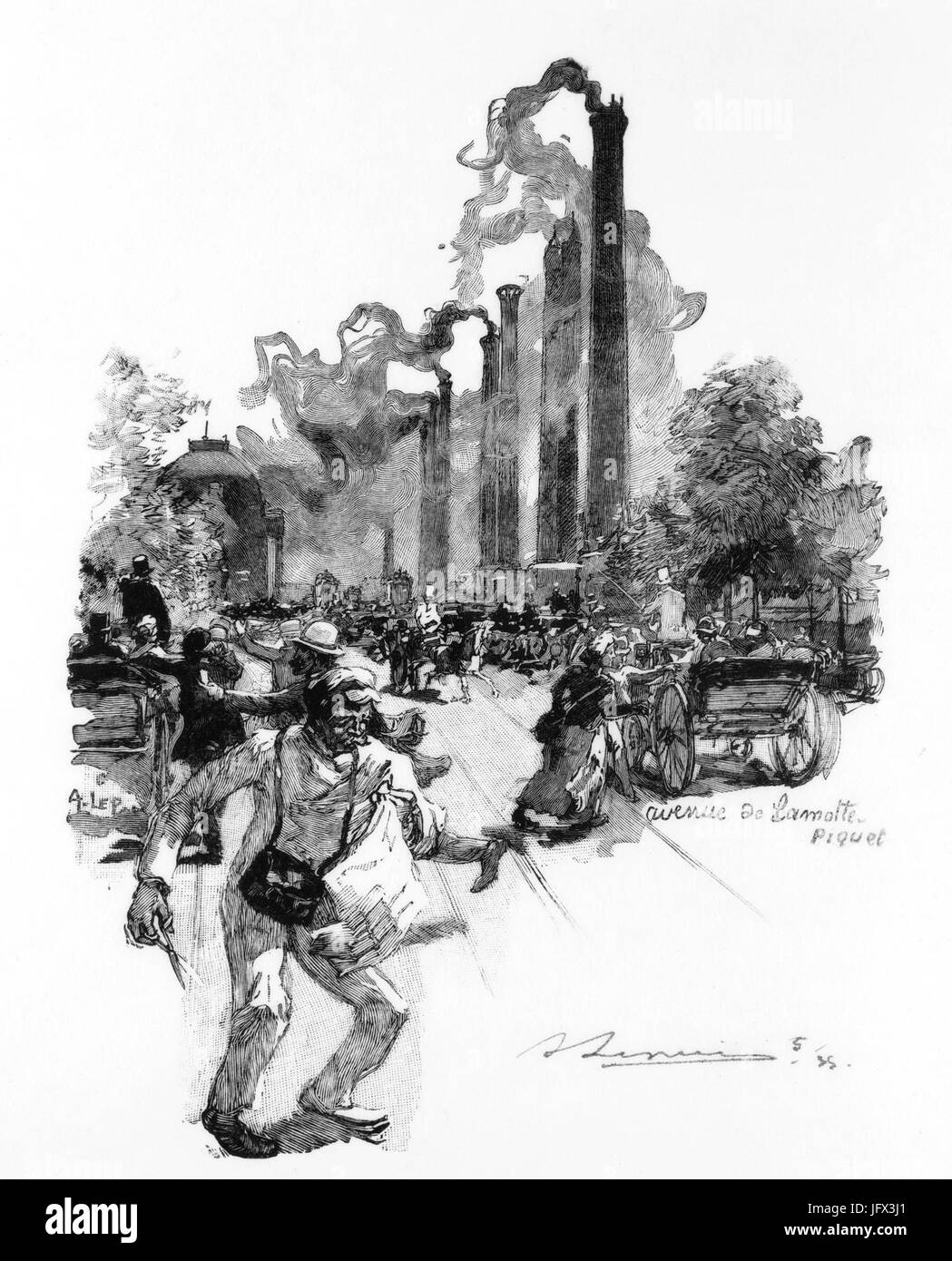 Auguste Lepère, Avenue de la Motte-Picquet, 1889 Foto Stock