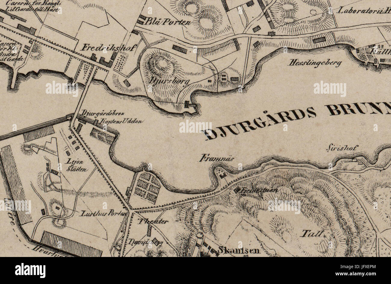 Blå porten karta 1844-45 Foto Stock