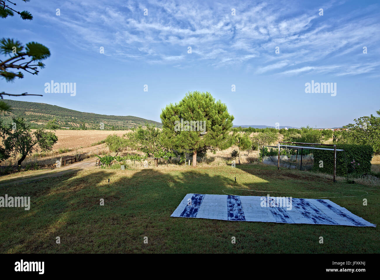 Immagine di un particolare calcio home piccolo campo a Toledo, Spagna. Punto di riferimento presi in estate. Foto Stock