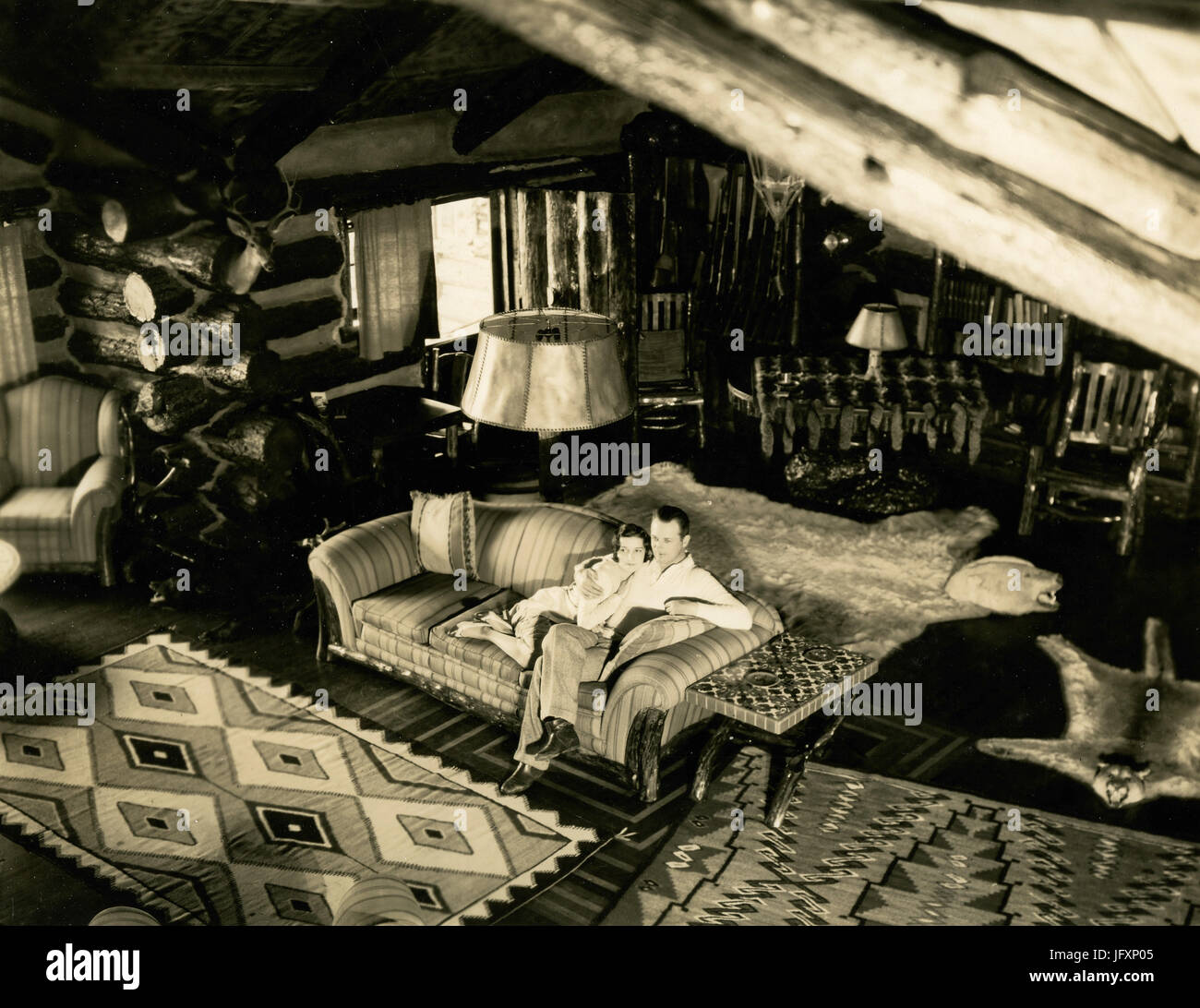 Soggiorno nel cottage del Reginald Donny, USA 1929 Foto Stock