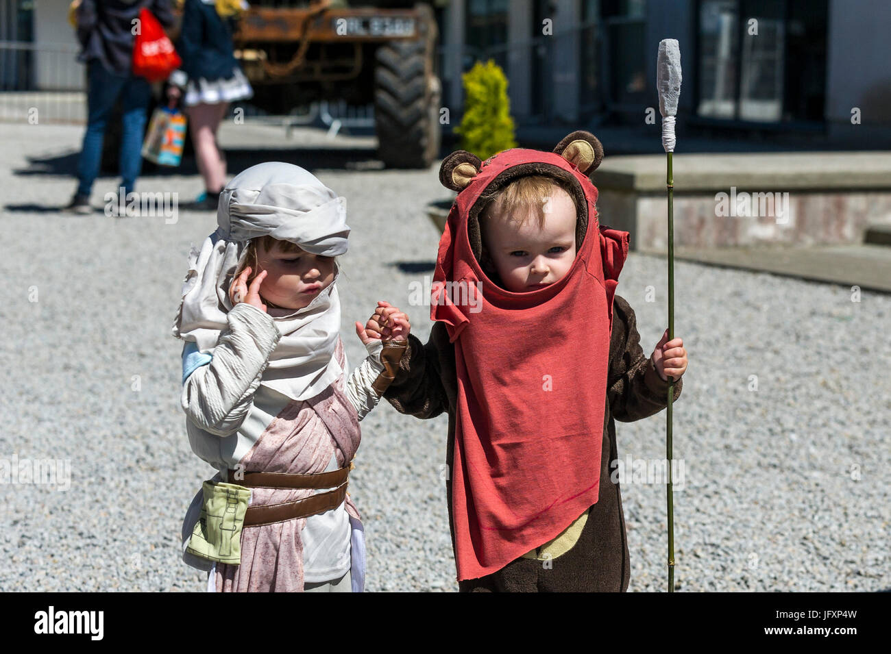 Cosplay. I fan dei fumetti, gli appassionati di cinema e cosplay fan di tutte le età si riuniranno presso il heartlands in Cornovaglia per geekfest 3.0. Foto Stock