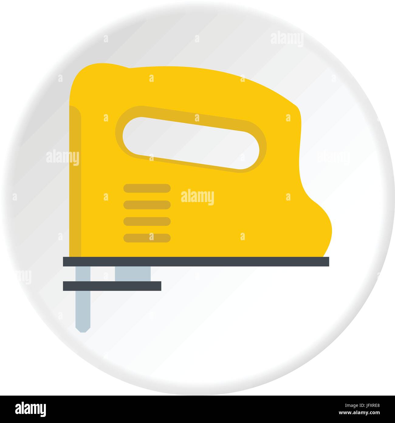 Il giallo della pistola pneumatica cerchio icona Illustrazione Vettoriale