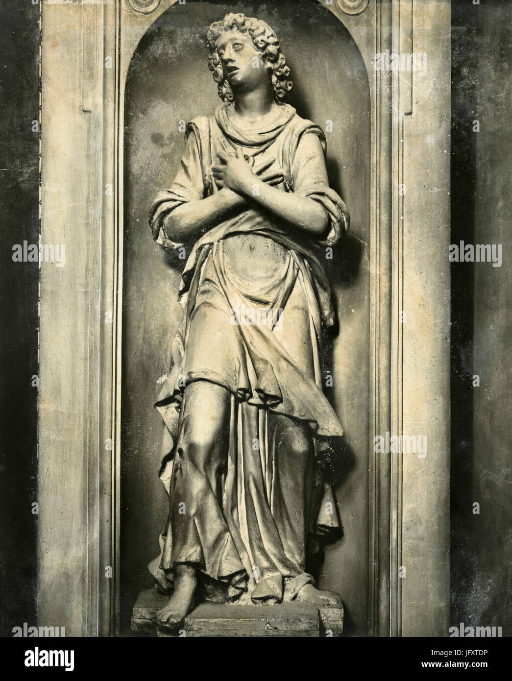 Angelo, statua di marmo opera di Pietro Tacca, Firenze, Italia Foto Stock
