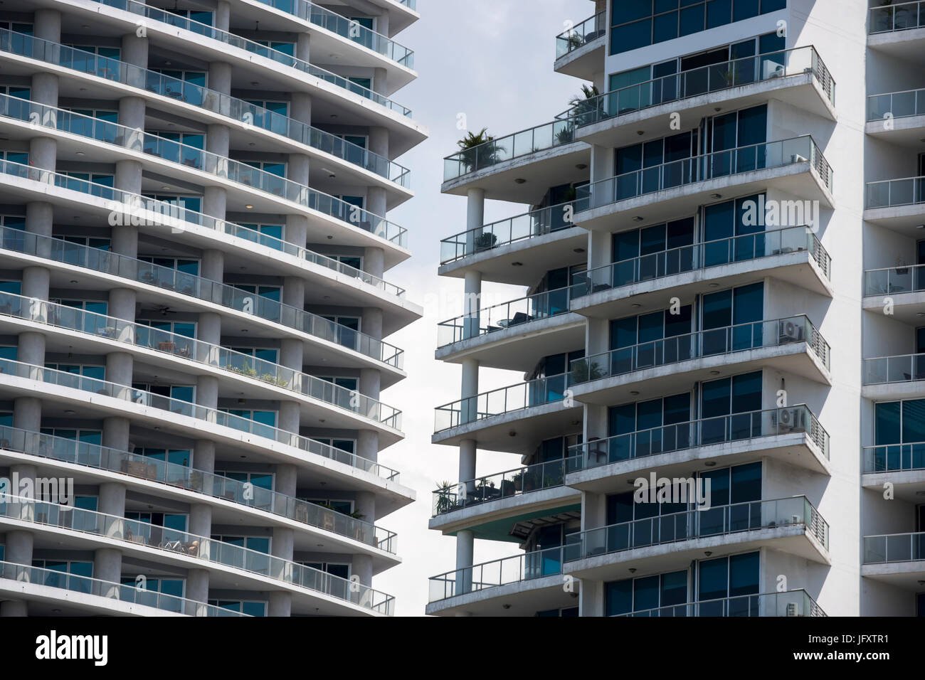 Primo piano alto appartamento torri in Panama City Foto Stock